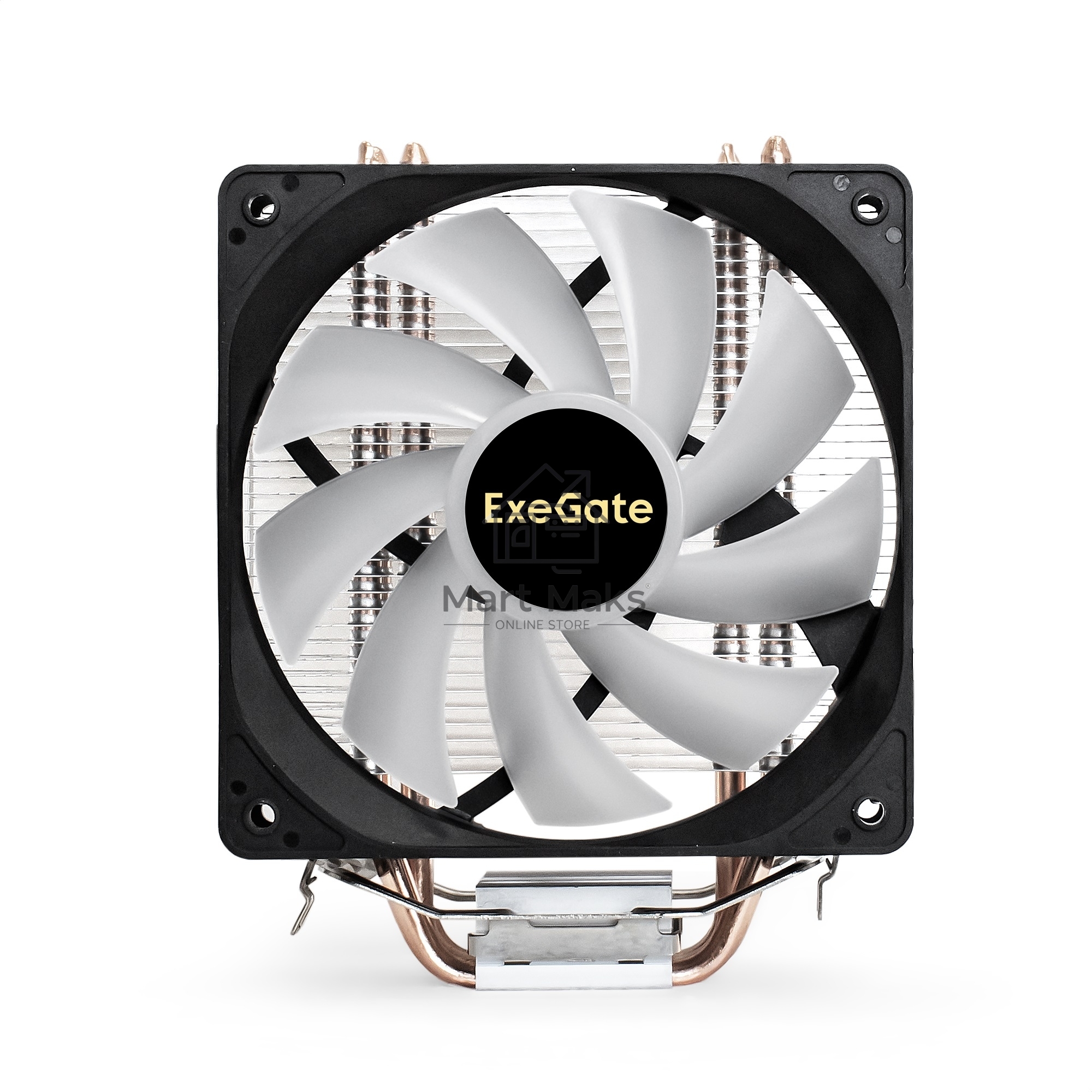 Кулер для процессора ExeGate Wizard EXX400V2-PWM.FRGB серебристый, 120 мм, алюминий/медь, 2400 об/мин, 24 дБ, 4 pin, 140 Вт, 155 мм