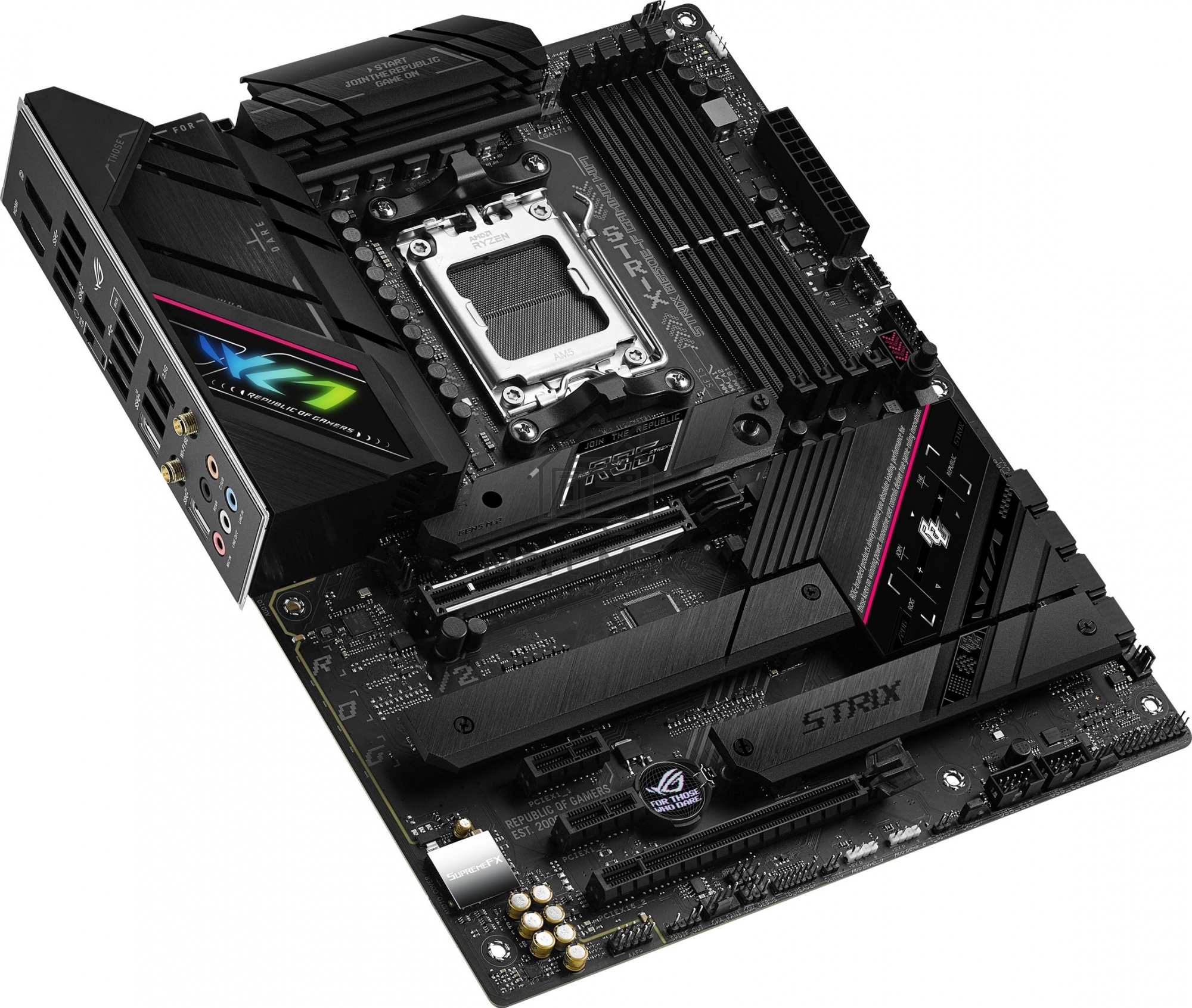Материнская плата ASUS ROG STRIX B650E-F GAMING WIFI, AM5, AMD B650, 4xDDR5, 4xSATA, 3xM.2, 1xPCI-E 5.0 x16, 1xPCI-E 4.0 x4, 2xPCI-E x1, 1xHDMI, 1xDP, 1x 2.5Gb LAN, 4xUSB-A 2.0, 4xUSB-A 3.2 Gen 1, 2xUSB-A 3.2 Gen 2, 1xUSB-C 3.2 Gen 2, 1xUSB-C 3.2 Gen 2x2,