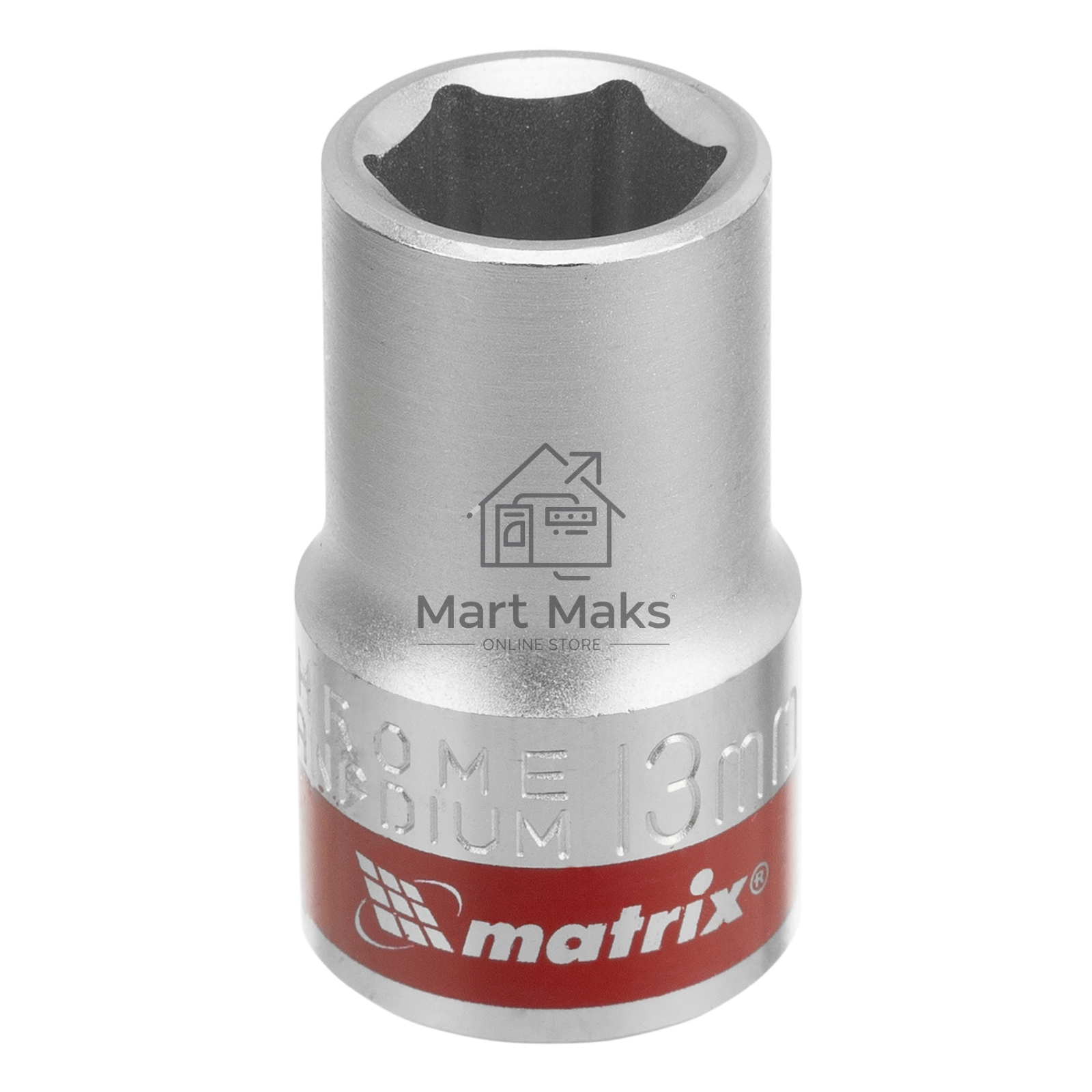 Головка торцевая Matrix, 13 мм, 6-гранная, CrV, под квадрат 1/2