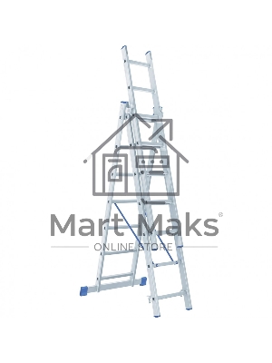 Лестница, 3 х 7 ступеней, алюминиевая, трехсекционная, Россия Сибртех