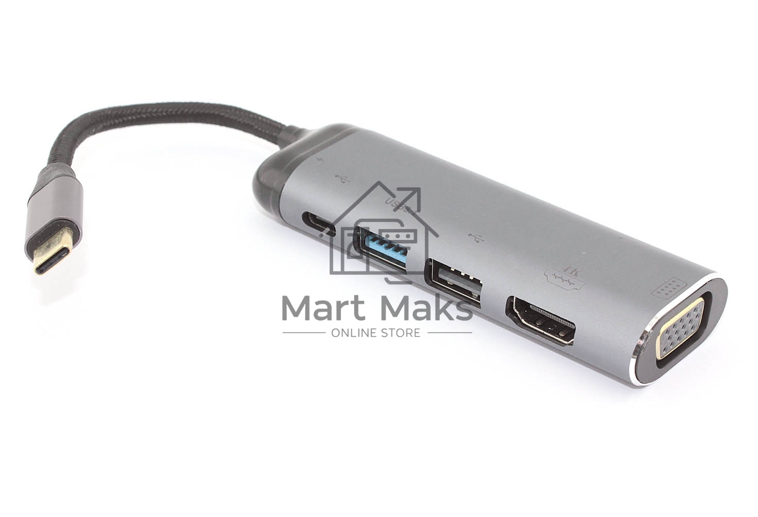 Кабель Type-C на VGA + HDMI + USB 3.1 + Type C + PD + USB 2.0
