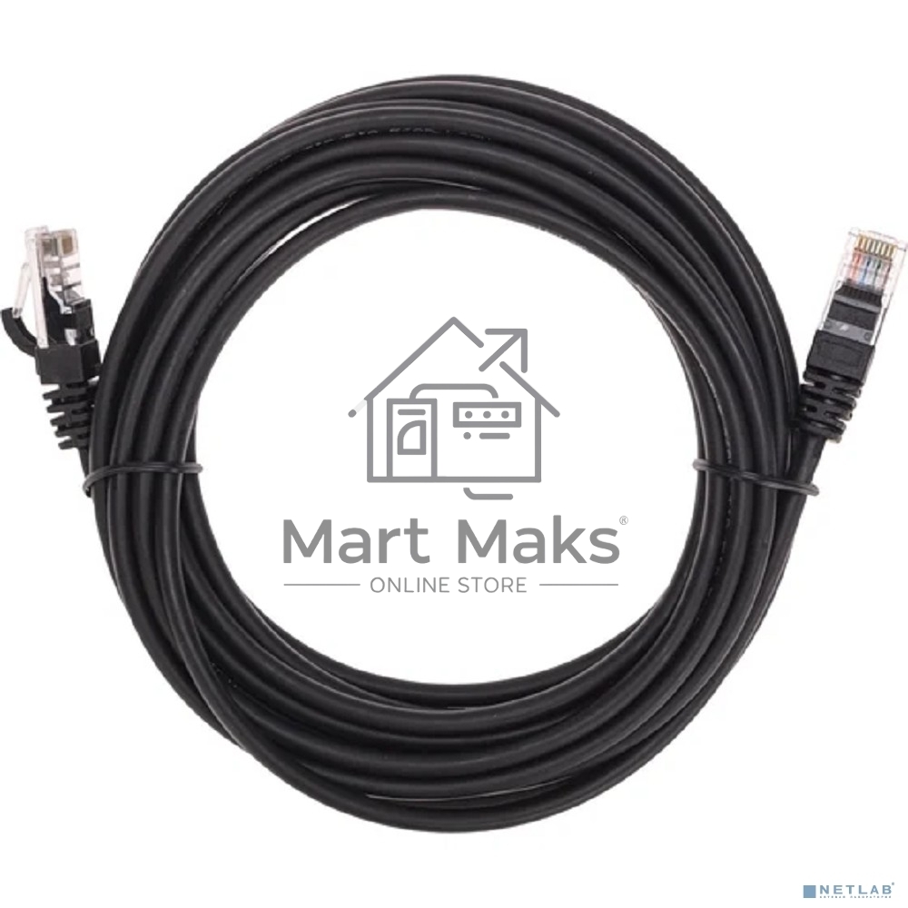 Патч-корд U/UTP, CAT 5e, RJ45-RJ45, 26AWG, ZH нг(А)-HF, черный, 5м Rexant