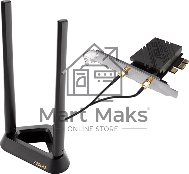 Сетевой адаптер Wi-Fi + Bluetooth Asus PCE-BE92BT BE9400 PCI Express (ант.внеш.несъем.) 2ант.