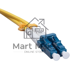 Комм. шнур оптический Cabeus Tight Buffer, Duplex LC/FC, OS2 9/125, LSZH, 5м, Ø 3мм, чёрный хвостовик, цвет: жёлтый