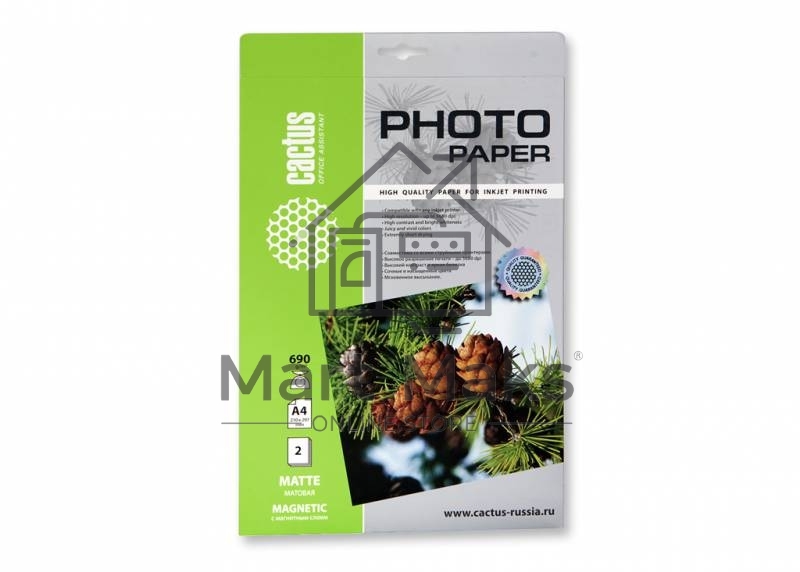 Фотобумага с магнитным слоем Cactus CS-MMA46902 матовая А4 690 г/м2 2 листа