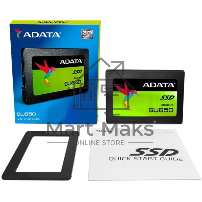 Накопитель SSD ADATA SU650, 960Gb, SATA III, 2.5