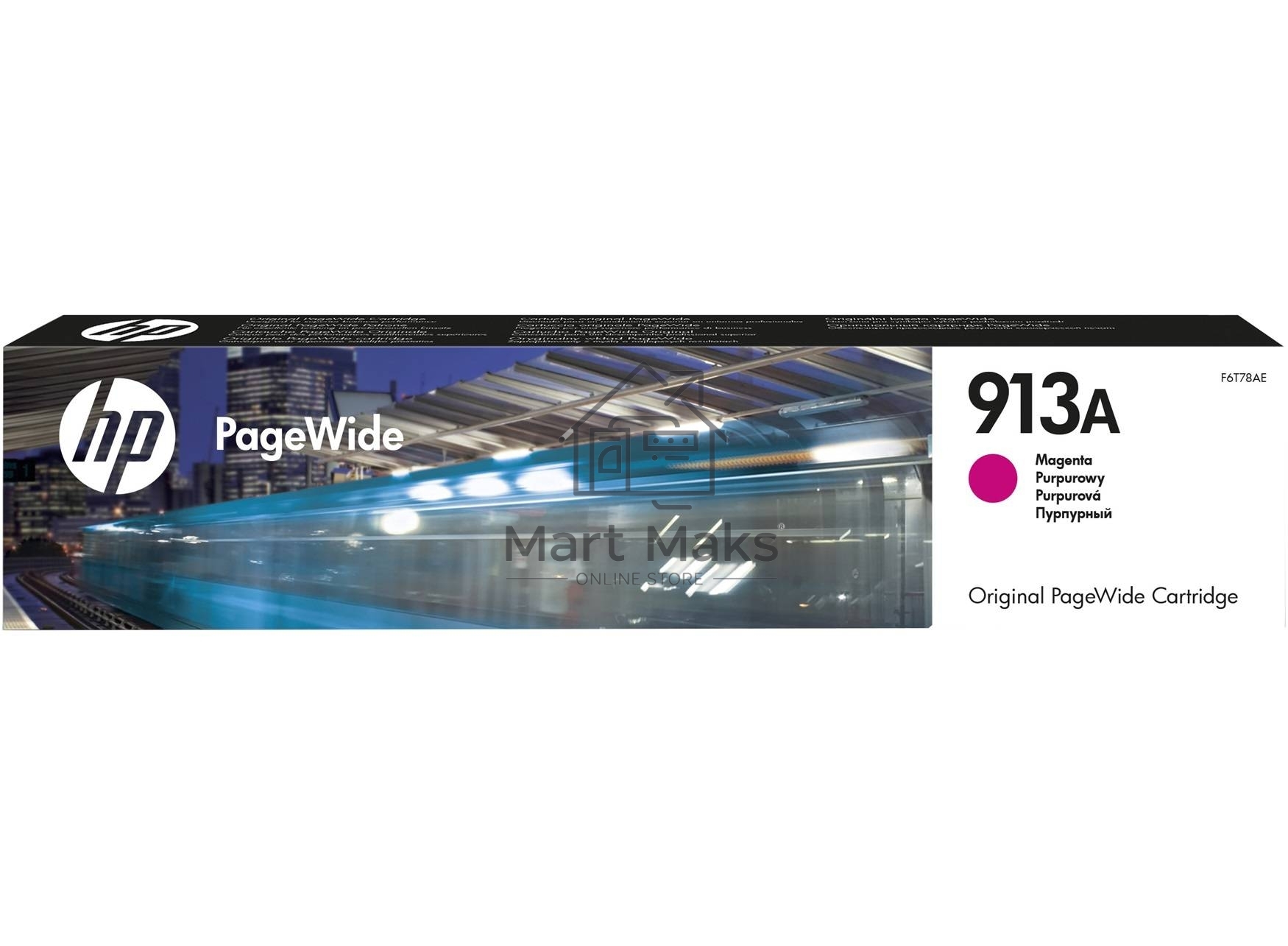 Картридж струйный HP 913A F6T78AE пурпурный для HP PW 352dw/377dw/Pro 477dw/452dw 3000стр.