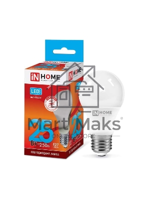 Лампа светодиодная IN HOME LED-A65-VC 25Вт 230В E27 4000К 2250лм 4690612024080