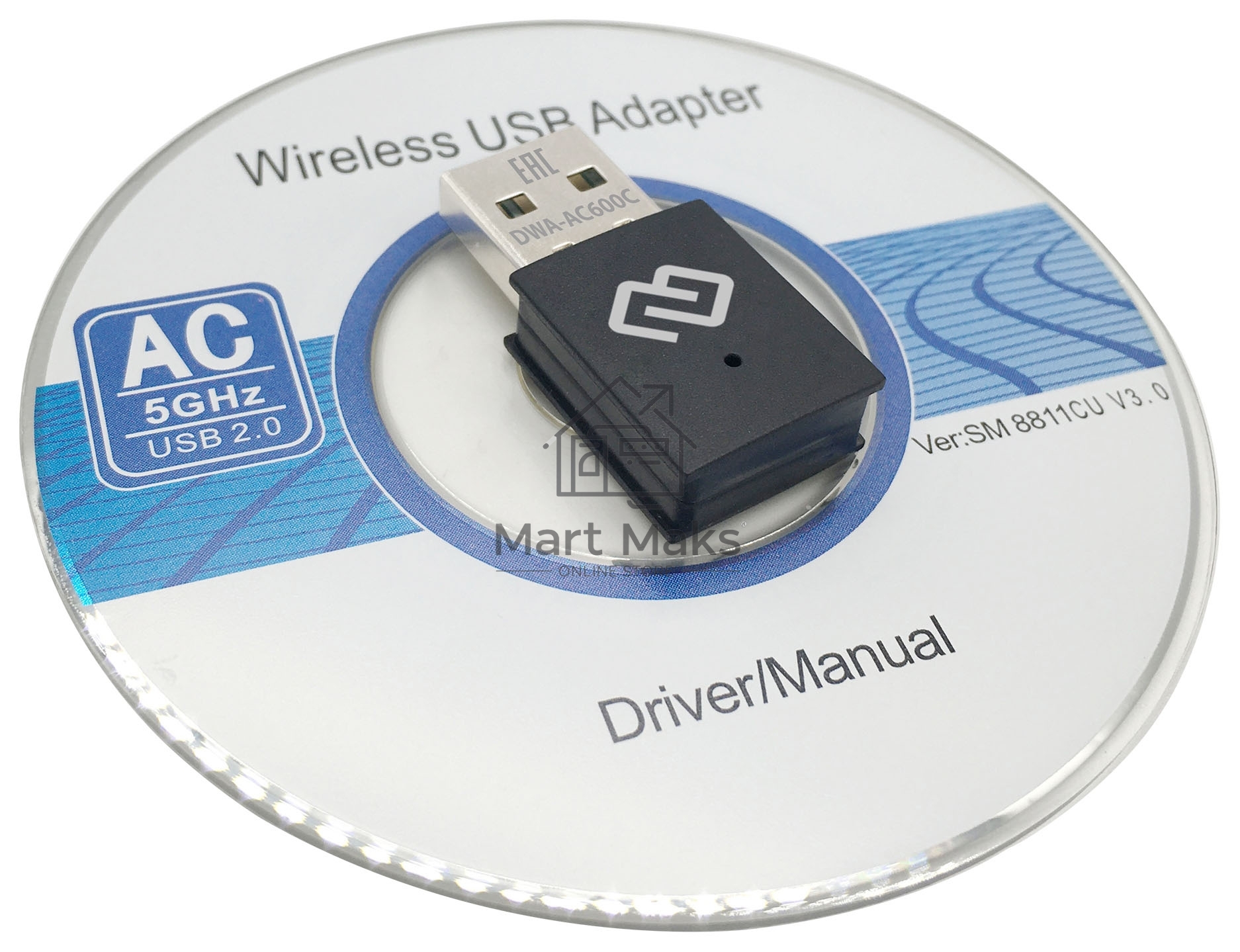 Сетевой адаптер WiFi Digma DWA-AC600C AC600 USB 2.0 (ант.внутр.) 1ант. (упак.:1шт)