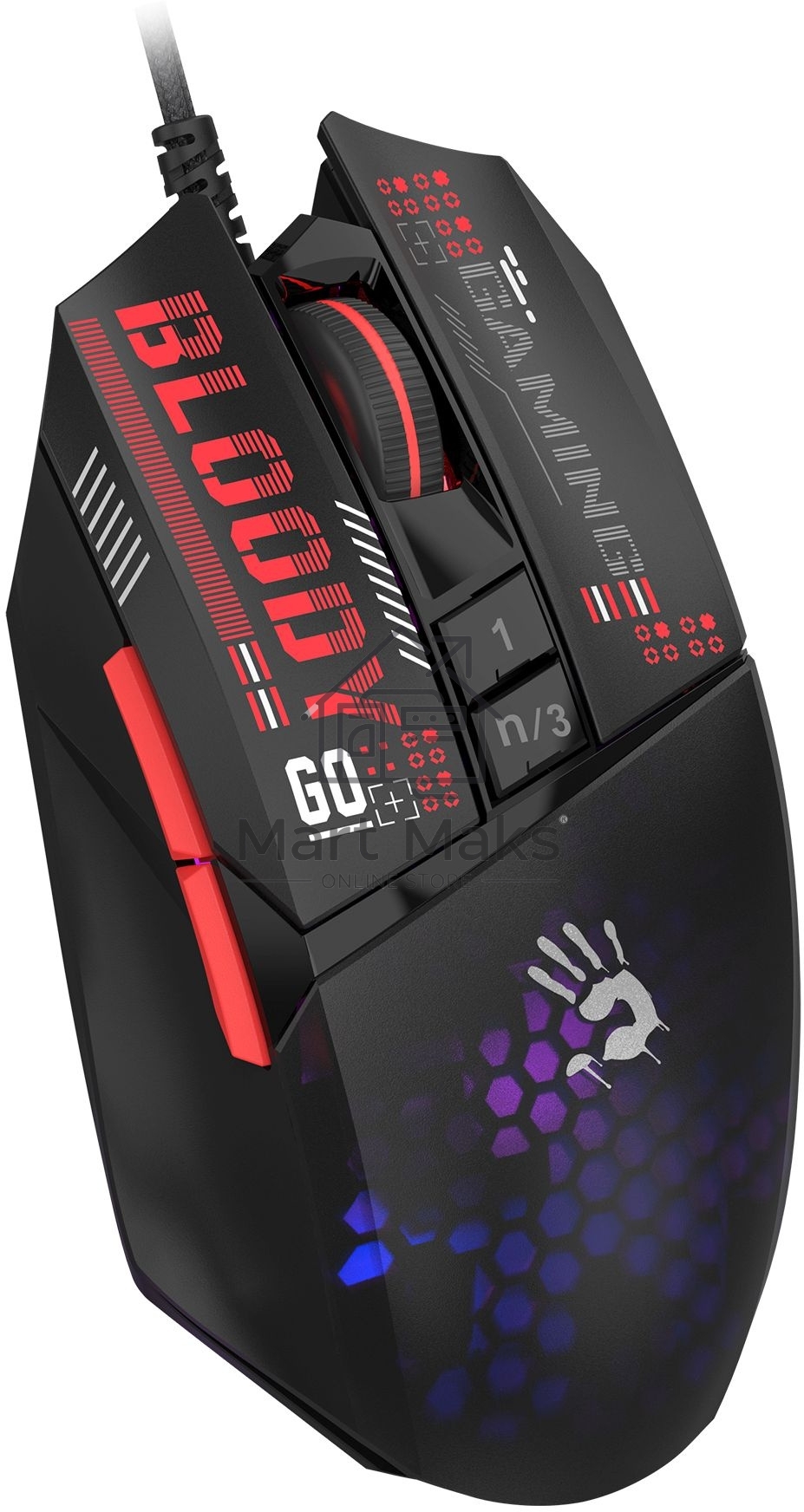 Мышь проводная A4Tech Bloody W60 Max Mini черный, 12000 dpi, USB, кнопки - 9