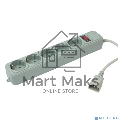 Сетевой фильтр PC Pet AP01006-E-GR 1.8м (5 розеток) серый