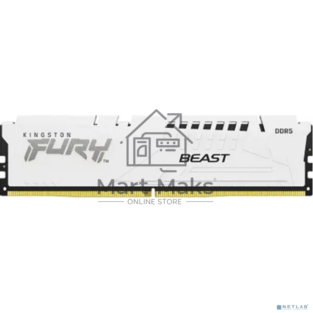 Оперативная память Kingston FURY Beast White EXPO, DDR5, 32GB (1x32 GB), 6000 MHz, CL30, радиатор, белый