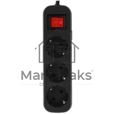 Удлинитель Defender G350 черный, 5 м, EURO, 3 розетки, 2200 Вт