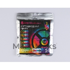 Светодиодная лента Ambrella light GS4951 COB 576Led/ 14W m/ 24V IP20 RGB/ 5m*10mm*3mm (4 конт.)