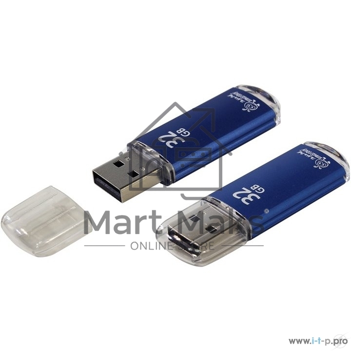 Флешка USB R/W SmartBuy R/W V-Cut series Blue SB32GBVC-B, 32Gb, USB 2.0, R/W 25/15, голубой