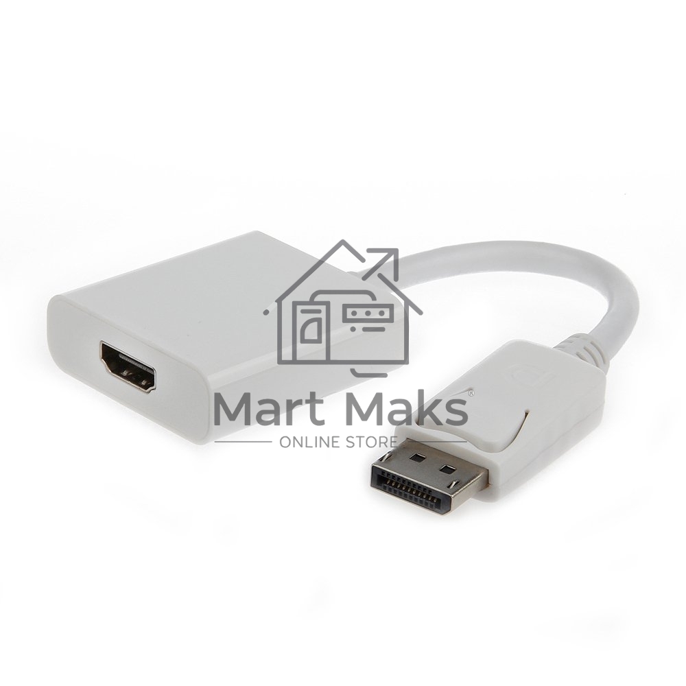 Переходник DisplayPort ->; HDMI Cablexpert A-DPM-HDMIF-002-W 20M/19F, белый, пакет (078733)