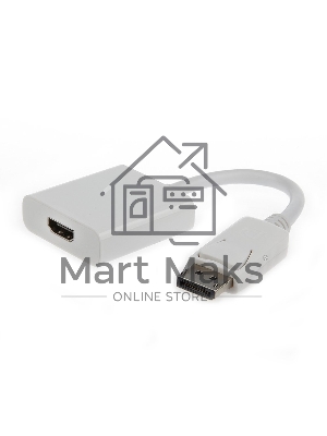 Переходник DisplayPort ->; HDMI Cablexpert A-DPM-HDMIF-002-W 20M/19F, белый, пакет (078733)
