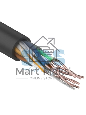 Кабель UTP Rexant 4PR 24AWG, CU (медь), CAT5e, 100 МГц, PE, черный, OUTDOOR, бухта 100 м