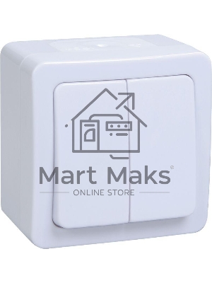 Выкл 2кл о/у IP54 (цвет клавиши:белый) ГЕРМЕС PLUS Iek EVMP20-K01-10-54-EC ВС20-2-0-ГПБ