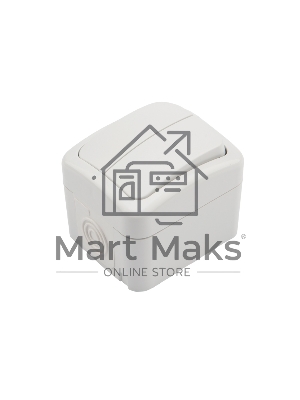 Выключатель двухклавишный KRANZ Mini OG открытой установки, IP54 белый