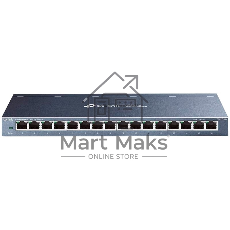 Коммутатор TP-LINK TL-SG116 16-портовый гигабитный настольный коммутатор