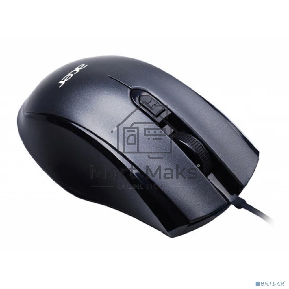 Мышь проводная Acer OMW020 черный, 1600 dpi, USB, кнопки - 4