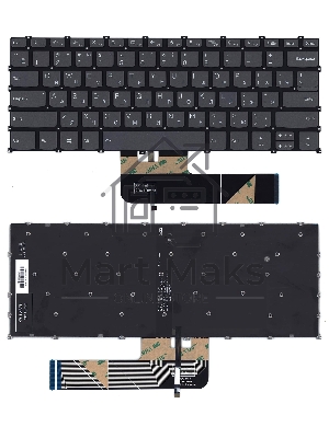 Клавиатура для ноутбука Lenovo Flex 5-14 серая с подсветкой