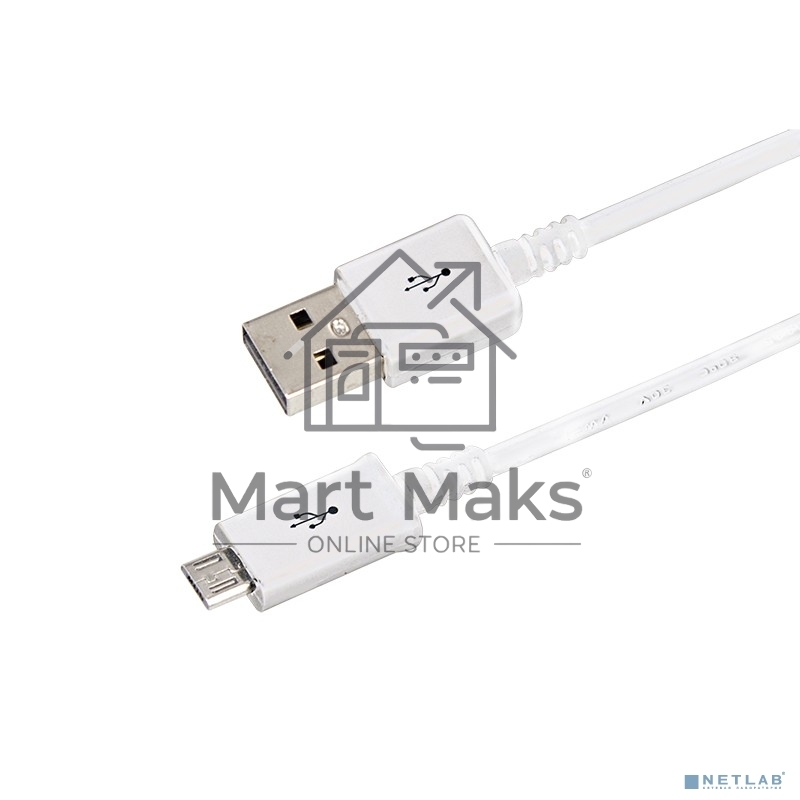 Кабель Rexant (18-4269) USB кабель microUSB длинный штекер 1М белый 