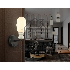 Настенный светильник Ambrella light LH53148 BK/FR черный/белый 6W 3000K 100*165*310