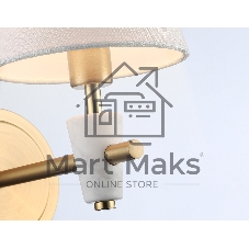 Настенный светильник Ambrella light LH75047 BS/WH латунь/белый E14 max 40W 230*140*270