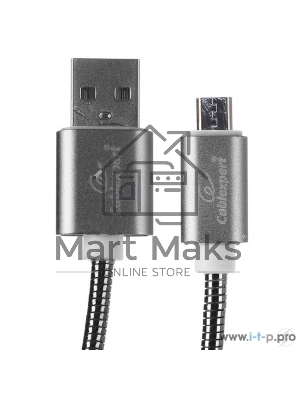 Кабель USB2.0 Cablexpert CC-G-mUSB02Gy-1M, AM/microB, серия Gold, длина 1м, титан, блистер