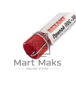 Припой с канифолью ПОС-30 Rexant, 10 г, Ø1.0 мм, (олово 30%, свинец 70%), колба