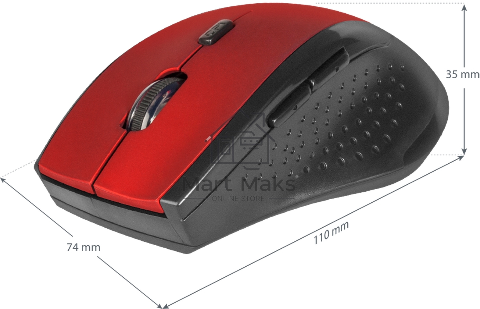 Мышь беспроводная Defender Accura MM-365 красный, 1600 dpi, радиоканал, USB, кнопки - 6