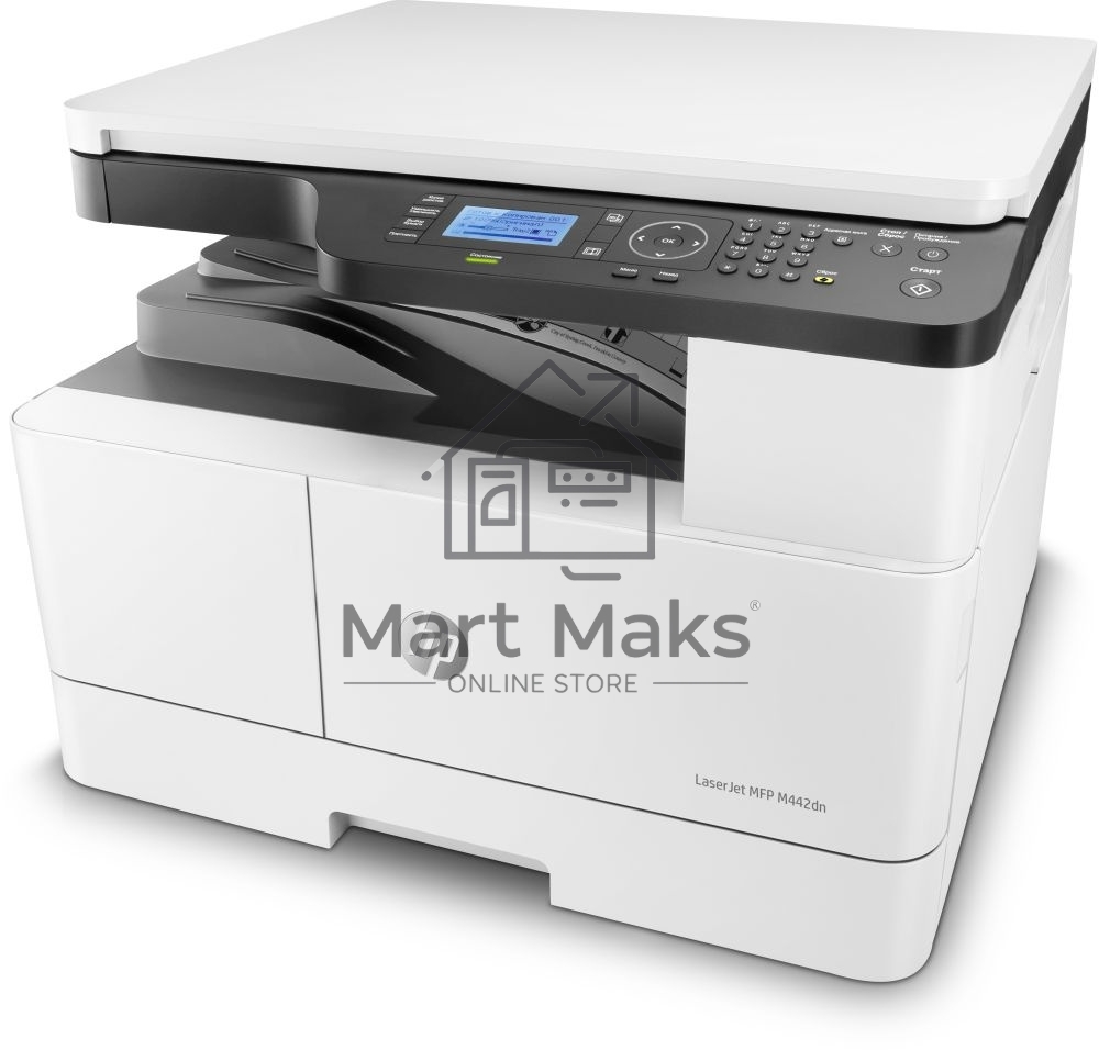 МФУ лазерный HP LaserJet M442dn (8AF71A), A3, ч/б, печ. до 24 стр/мин. (А4) до 13 стр/мин. (А3), 1200 x 1200 dpi (печать) 600x600dpi (скан.), USB, RJ-45