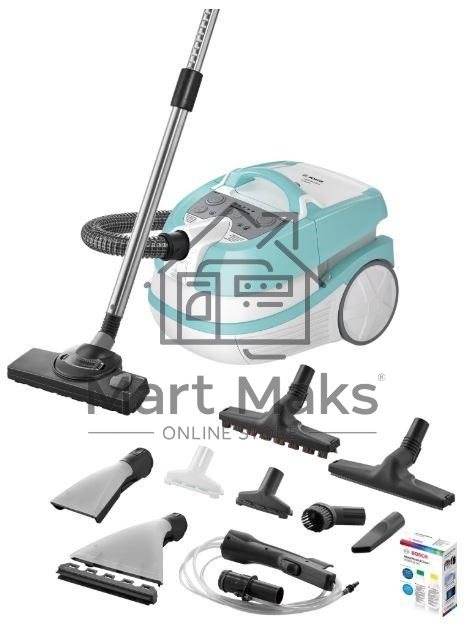 Пылесос Bosch BWD420HYG голубой, 2000 Вт, уборка сухая/влажная, пылесборник контейнер 4 л