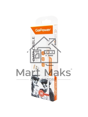 Кабель GoPower GP01T USB (m)-Type-C (m) 1.0м 2.4A ПВХ белый (1/800)