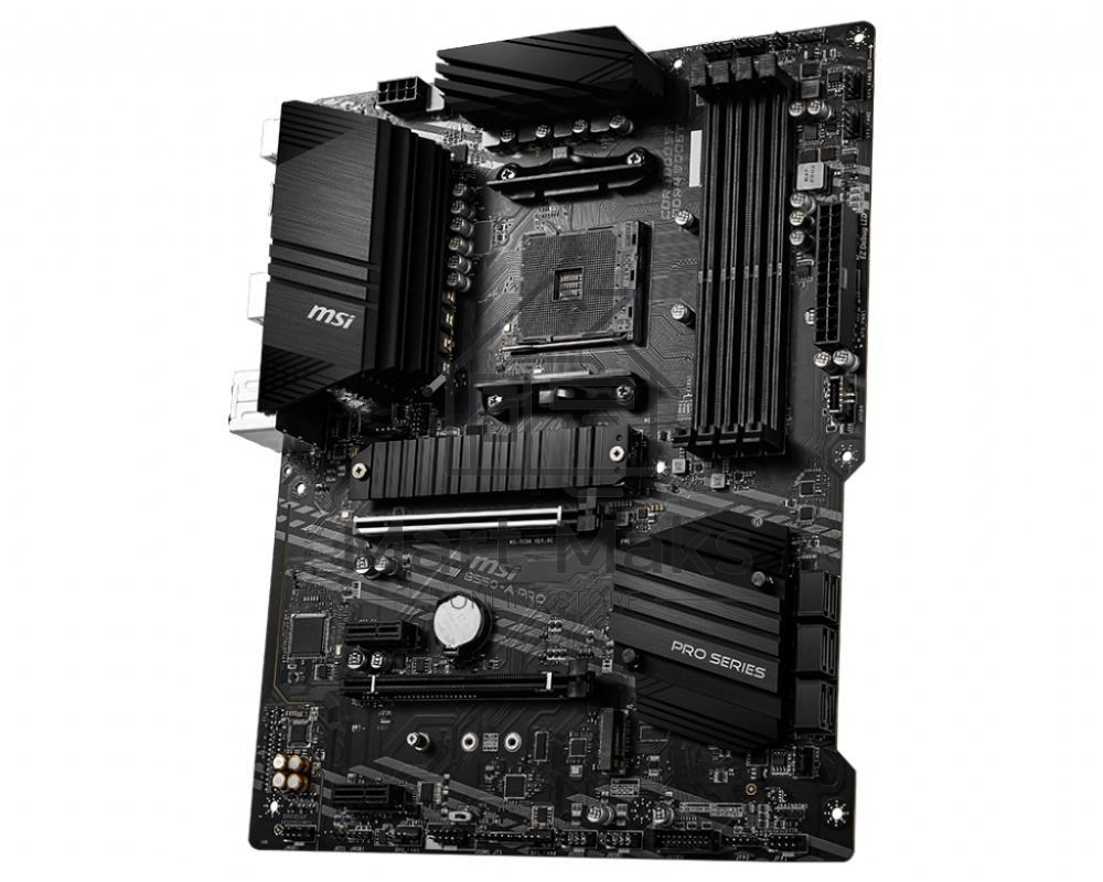 Материнская плата MSI B550-A PRO, AM4, AMD B550, 4xDDR4, 6xSATA, 2xM.2, 1xPCI-E 4.0 x16, 1xPCI-E 3.0 x16, 2xPCI-E x1, 1xHDMI, 1xDP, 1x 1Gb LAN, 4xUSB-A 2.0, 2xUSB-A 3.2 Gen 1, 1xUSB-A 3.2 Gen 2, 1xUSB-C 3.2 Gen 2, 6x3.5 мм, 7.1, ATX