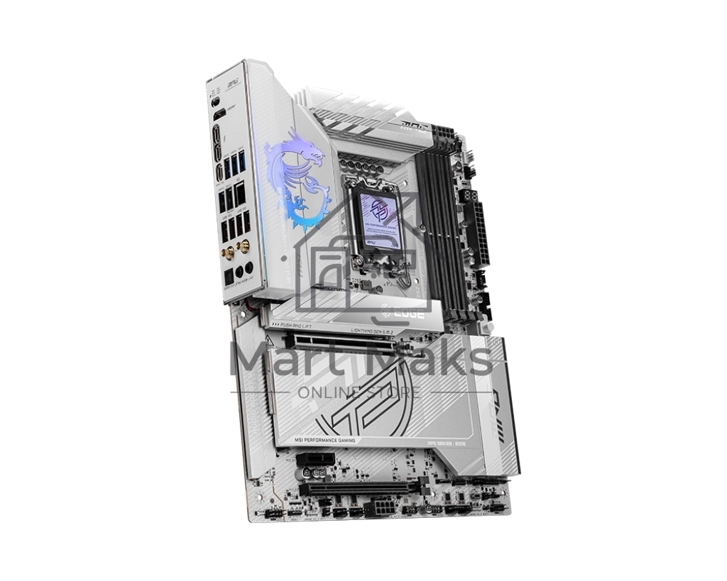 Материнская плата MSI MPG Z890 EDGE TI WIFI, LGA 1851, Intel Z890, 4xDDR5, 4xSATA, 5xM.2, 1xPCIe 5.0 x16, 1xPCIe 4.0 x4, 1xPCIe x1, 1xHDMI, 1x5Gb LAN, 1xUSB-A 2.0, 4xUSB-A 3.2 Gen 1, 4xUSB-A 3.2 Gen 2, 1xUSB-C 3.2 Gen 2, 2xUSB-C TB4, 2x3.5 мм, 7.1, ATX