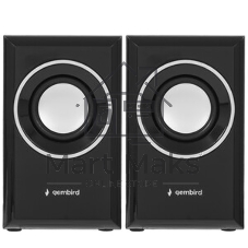 Акустическая система Gembird SPK-204, черный МДФ,2х3 Вт, регулятор громкости, USB