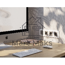 Комплект механизма электрической розетки ALFA Серо-бежевый матовый 2USB A+C 20W (быстрая зарядка) с/з QUANT (AP3700, VM160) MA370010