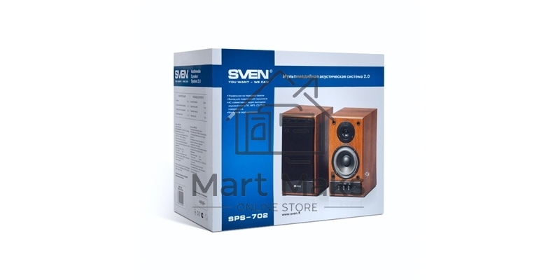 Колонки Sven SPS-702 2.0 коричневый/орех 40Вт