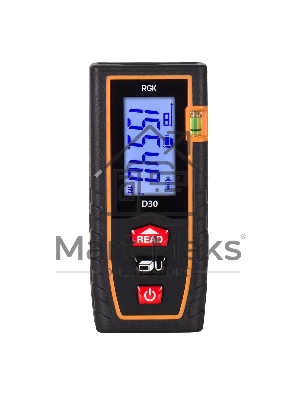 Лазерная рулетка RGK D30 дальность 0.3-30м точность ±2мм