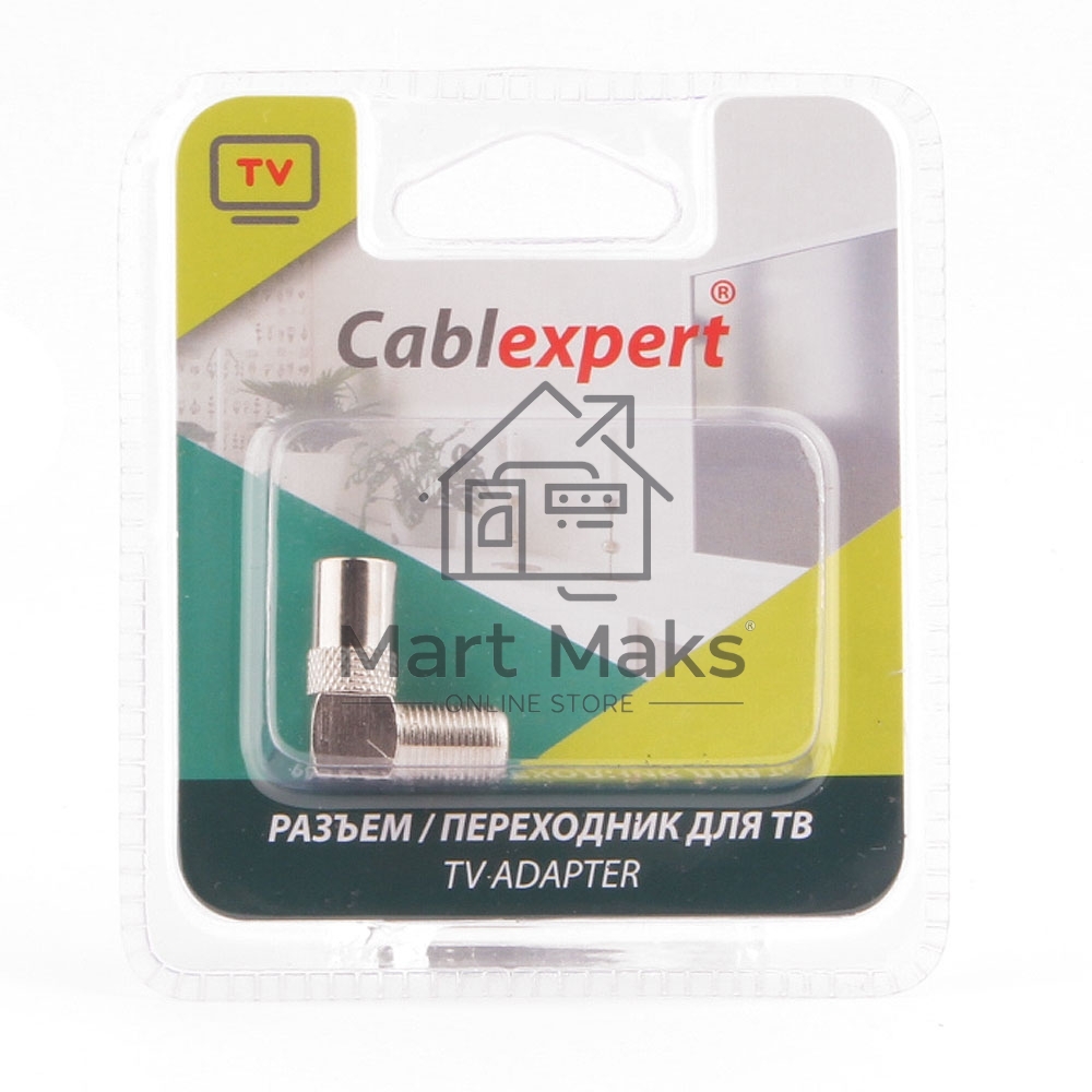 Переходник Cablexpert APL-FTVM-02, F (мама) / TV (папа), 90 градусов, блистер