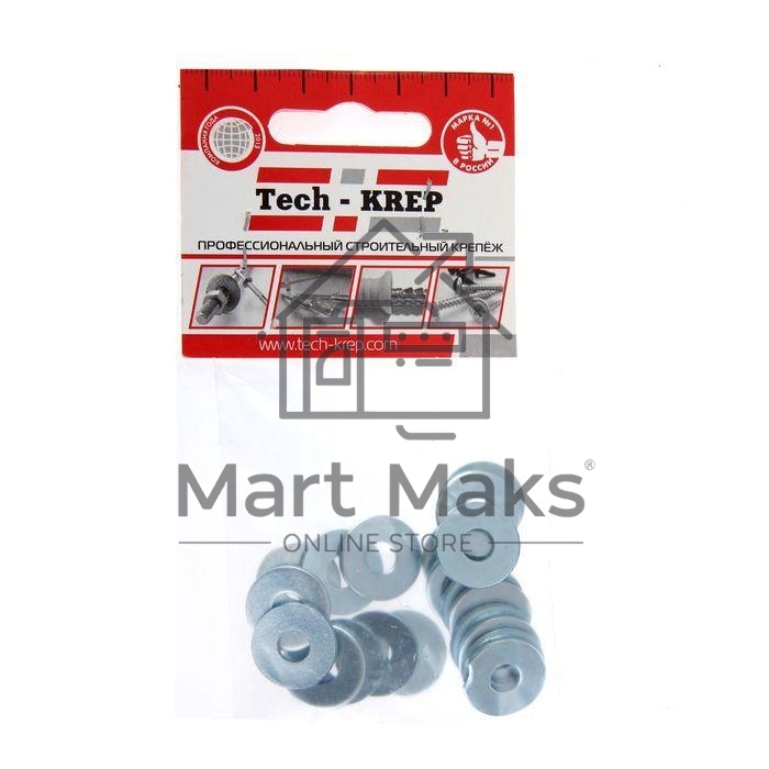 Шайба кузовная M6 цинк. DIN 9021 (уп.20шт) пакет Tech-Krep 103037