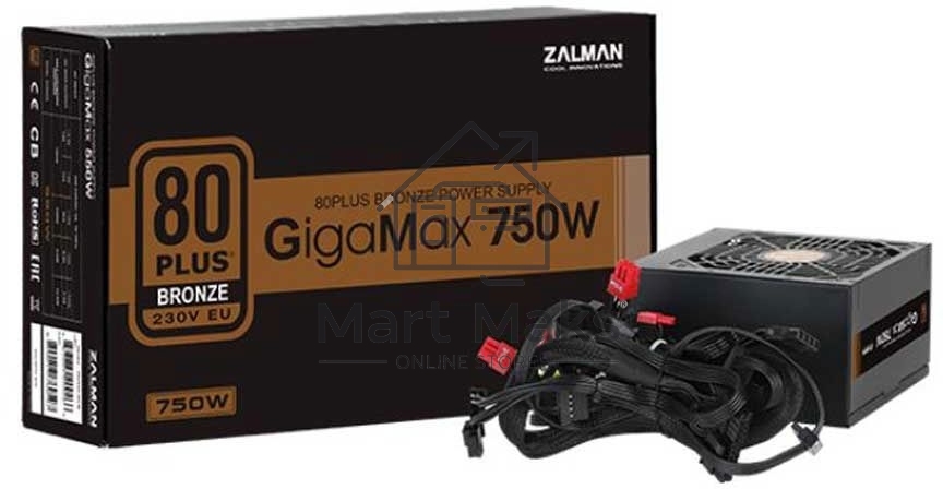 Блок питания Zalman ZM750-GVII, 750Вт, 80 PLUS Bronze, 120мм, черный