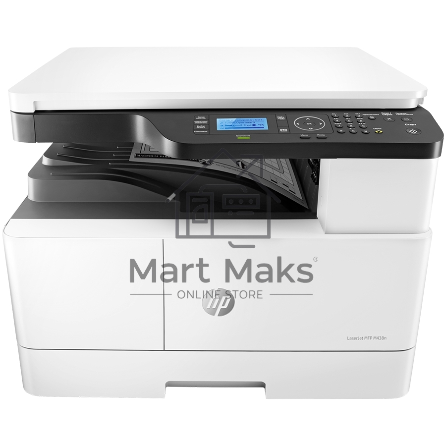 МФУ лазерный HP LaserJet MFP M438n (8AF43A), A3, ч/б, печ. до 22 стр/мин. (А4) до 12 стр/мин. (А3), 1200 x 1200 dpi (печать), 600x600dpi (скан.), USB, RJ-45