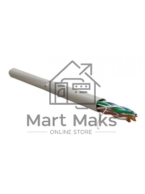 Кабель витая пара, неэкранированный U/UTP, категория 5e, 4 пары (24 AWG), одножильный,внутренний, LSZH, нг(A)-HF, серый, 305 м WRLine WR-UTP-4P-C5E-LSZH-GY