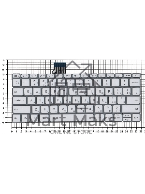 Клавиатура для ноутбука Xiaomi Mi Air 12.5 серебристая с подсветкой