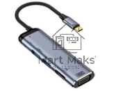 Кабель Type-C на VGA + HDMI + USB 3.1 + Type C + PD + USB 2.0