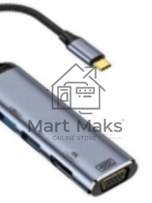 Кабель Type-C на VGA + HDMI + USB 3.1 + Type C + PD + USB 2.0